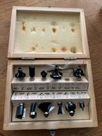 Houtfrezen Set in Houten Kist, Ophalen of Verzenden, Gebruikt