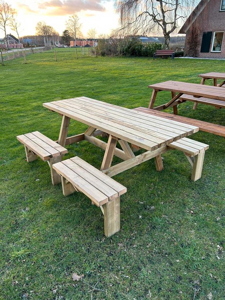 Rolstoel vriendelijke Picknicktafel, Tuin en Terras, Picknicktafels, Nieuw, Rechthoekig, Hout, Ophalen of Verzenden