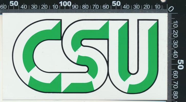 Sticker: CSU, Verzamelen, Stickers, Zo goed als nieuw, Bedrijf of Vereniging, Ophalen of Verzenden