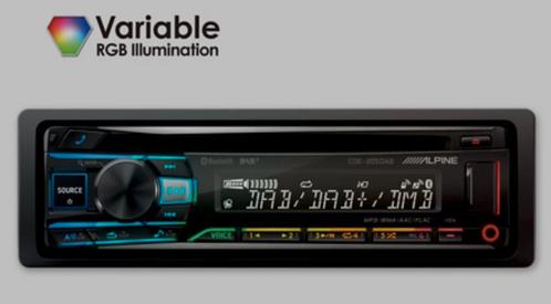 Alpine CDE-205DAB DAB+/CD/USB Receiver met Bluetooth, Auto diversen, Autoradio's, Zo goed als nieuw, Ophalen of Verzenden