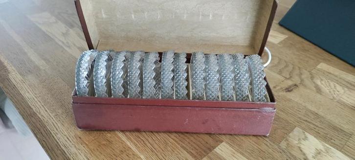 Antieke Kristallen Onderzetters in Doos, Antiek en Kunst, Antiek | Glas en Kristal, Ophalen of Verzenden