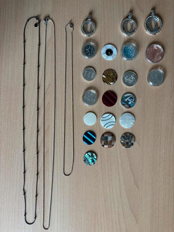 Mi Moneda set, Sieraden, Tassen en Uiterlijk, Kettingen, Zo goed als nieuw, Zilver, Ophalen of Verzenden
