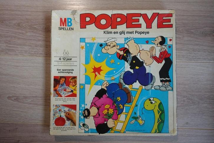 Bordspel (MB) - Klim en glij met Popeye, Hobby en Vrije tijd, Gezelschapsspellen | Bordspellen, Gebruikt, Een of twee spelers