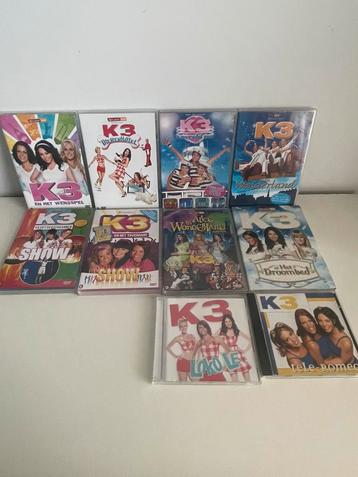 8 k3 dvd’s+2 cd’s beschikbaar voor biedingen