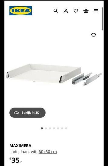Maximera lade wit, nieuw, ikea, 60x60