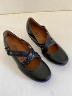 J313 Feyn maat 37/H leren pumps sandalen hak schoenen zwart, Feyn, Zwart, Zo goed als nieuw, Sandalen of Muiltjes