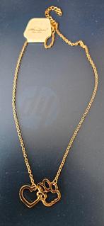 ketting goudkleur met poot en hartje 45+5cm, Ophalen of Verzenden, Nieuw, Goud, Overige materialen