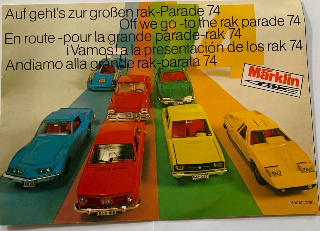 Marklin folder 1974, Hobby en Vrije tijd, Modelauto's | 1:43, Ophalen of Verzenden, Zo goed als nieuw, Auto, Overige merken