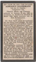 Adrianus Bakermans 1885 Nuenen + 1920 Eindhoven (Gestel), Verzamelen, Verzenden