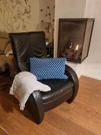 2 stuks zwart leren Relaxfauteuils, Huis en Inrichting, Fauteuils, Ophalen, Gebruikt, 75 tot 100 cm, Modern