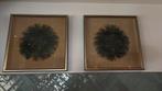 2 gave schilderijen setprijs van riverdale 70x70cm met veren, Huis en Inrichting, Woonaccessoires | Lijsten, Ophalen, Zo goed als nieuw