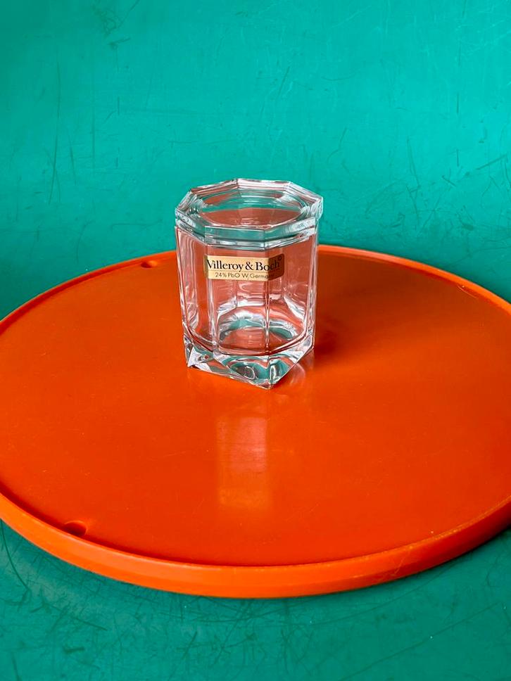 Vintage glazen potje Villeroy & Boch West Germany, Antiek en Kunst, Antiek | Glas en Kristal, Ophalen of Verzenden