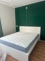 IKEA MALM bedframe (160x200) met LÖNSET lattenbodem + 4 opsl, Huis en Inrichting, Slaapkamer | Bedden, Ophalen, 90 cm, Wit, Tweepersoons