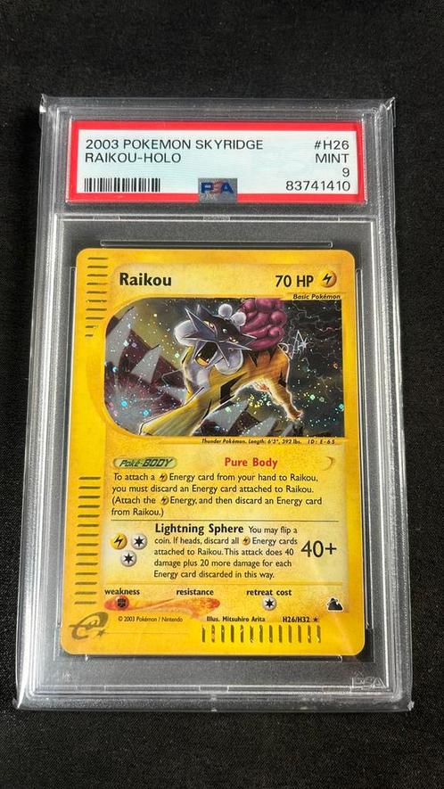 Raikou skyridge holo #H26 PSA 9 pokemon kaart, Hobby en Vrije tijd, Verzamelkaartspellen | Pokémon, Zo goed als nieuw, Losse kaart