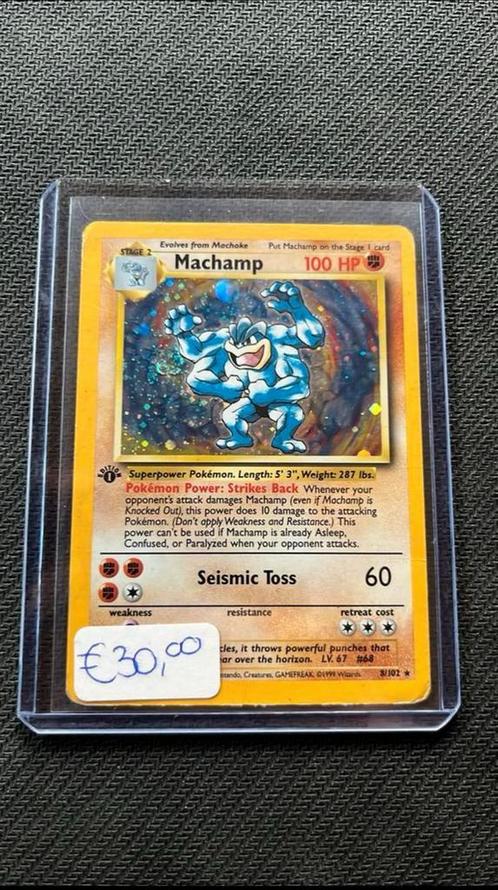 Machamp ( 1ste edition ) - Pokemon, Hobby en Vrije tijd, Verzamelkaartspellen | Pokémon, Zo goed als nieuw, Losse kaart, Ophalen of Verzenden