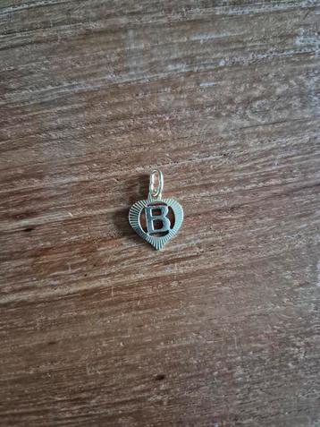 14kt gouden ketting hanger letter B 585 vintage beschikbaar voor biedingen