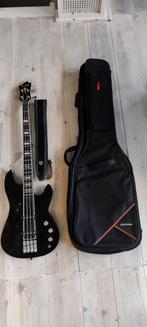 Hagstrom Super Swede Bass, Zwart, incl. amPlug, Muziek en Instrumenten, Snaarinstrumenten | Gitaren | Bas, Ophalen of Verzenden