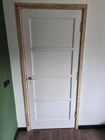 3 stompe Paneeldeuren 2 met raam jaren 30 / 40, Ophalen, Gebruikt, 80 tot 100 cm, Binnendeur