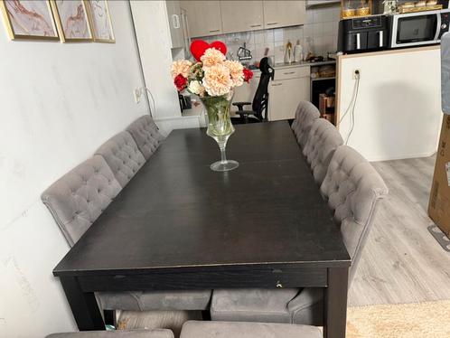 Uitschuifbare eettafel 175–260 cm met 8 stoelen, Huis en Inrichting, Complete eetkamers, Gebruikt, Ophalen
