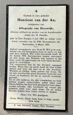 Bidprentje Henricus van der Aa 1883-1954 Den Dungen, Verzamelen, Ophalen of Verzenden, Bidprentje