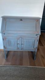 Blauwe bureau met klep en kast, Ophalen, Zo goed als nieuw