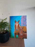 Paarden schilderij - 40x30 cm, Ophalen of Verzenden