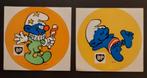 Vintage stickers 2x de smurfen BP., Ophalen of Verzenden, Zo goed als nieuw, Strip of Tekenfilm