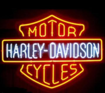 Harley Davidson motor cycles neon mancave garage decoratie