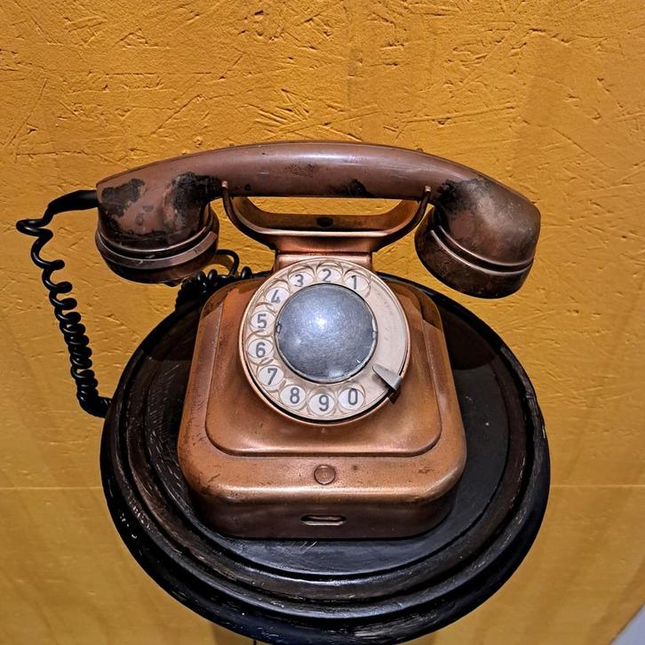 Vintage Koperen Telefoon, Antiek en Kunst, Antiek | Overige Antiek, Ophalen of Verzenden