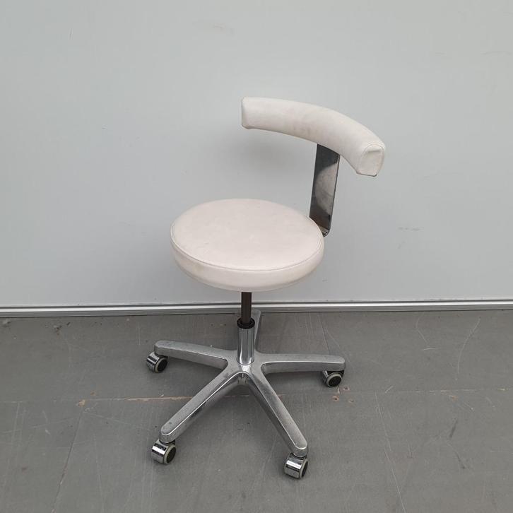 2x tandartsstoel bureaustoel werkstoel wit skai/kunstleder, Huis en Inrichting, Bureaustoelen, Wit, Ophalen of Verzenden