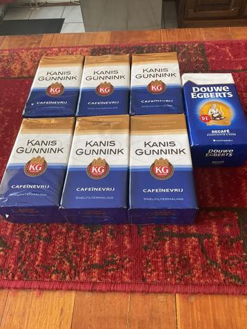 Kannis Gunnink en Douwe Egberts filterkoffie 7 x 500 gram beschikbaar voor biedingen