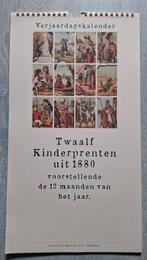 Vintage Verjaardagskalender Kinderprenten 1880, Ophalen of Verzenden