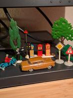 Vintage LEGO H0 tankstation bomen agent motor verkeersbord, Ophalen of Verzenden, Gebruikt, Groter dan 1:32
