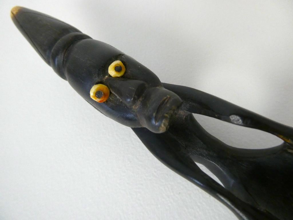 Fraai hoorn rijstlepels fantasiefiguur Lombok lepel ca. 1940, Ophalen of Verzenden