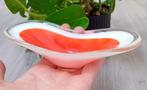 art glas schaal in oranje, wit en helder glas, Antiek en Kunst, Antiek | Glas en Kristal, Ophalen of Verzenden