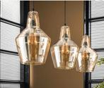 Hanglamp met 3 glazen kappen, Ophalen, 50 tot 75 cm, Nieuw, Glas