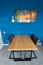 Industriële eetkamertafel met 4 bijpassende stoelen, Huis en Inrichting, Tafels | Eettafels, Ophalen, 50 tot 100 cm, Zo goed als nieuw