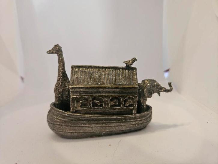 WNF Ark van Noach beeldje - 95% Tin, Verzamelen, Beelden en Beeldjes, Zo goed als nieuw, Dier, Ophalen of Verzenden