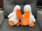 2 nieuwe wit oranje pluche pelikaan knuffels Sanquin, Ophalen, Nieuw
