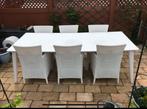 Allibert tuinset tafel en 6 rotan stoelen wit iowa, Ophalen, Kunststof, Gebruikt, 6 zitplaatsen