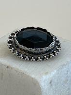 Antieke broche met onyx, Sieraden, Tassen en Uiterlijk, Antieke sieraden, Ophalen of Verzenden, Zilver, Broche