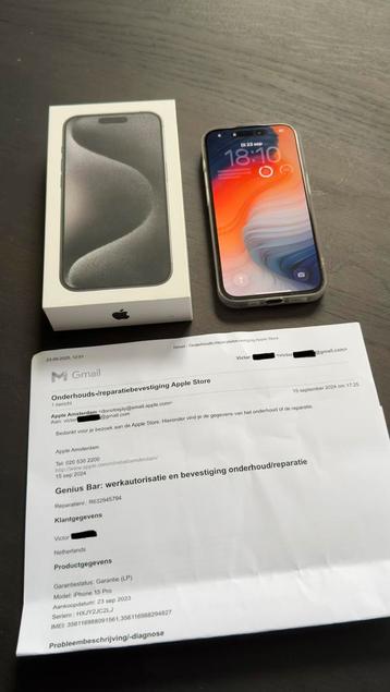 iPhone 15 Pro 1TB | Black Titanium | AppleCare+ met garantie beschikbaar voor biedingen