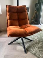 Lounge Stoel in Warme Roestkleur – Draaibaar en Zacht, Huis en Inrichting, Ophalen, Gebruikt, Minder dan 75 cm, Stof