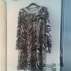 Jurkje, zwart, taupe, print, mt L/XL, Kleding | Dames, Grote Maten, Ophalen of Verzenden, Zo goed als nieuw, Zwart, Jurk