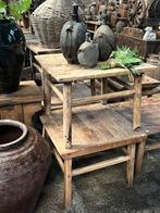 Chinese elmwood tafel bijzettafel salontafel stoer sober, Stoer sober landelijk hoffz aura peeperkorn, Vierkant, 55 tot 75 cm