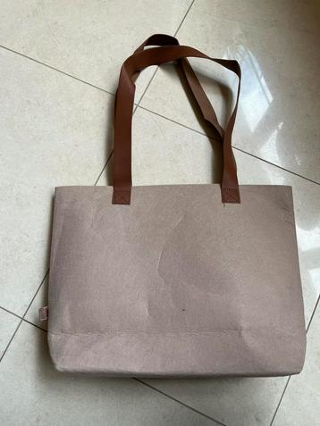Rpet recycle tas vilt beige bruin nieuw 30x32x10 beschikbaar voor biedingen