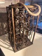 2 Houten Windlichten met Touw, Antiek en Kunst, Ophalen of Verzenden