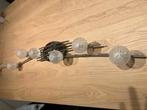 Plafondlamp Chroom met glazen bolletjes., Ophalen, Gebruikt, Plafond lamp, Glas