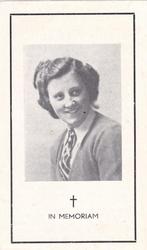 Mathilda M. VAN DER KOLK  1920-1953, Verzamelen, Bidprentjes en Rouwkaarten, Verzenden, Bidprentje