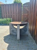Vuurschaal gietijzer op graniet tafel, Tuin en Terras, Ophalen, Zo goed als nieuw